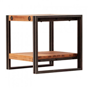 Table d'appoint en bois et métal style industriel - ATELIER