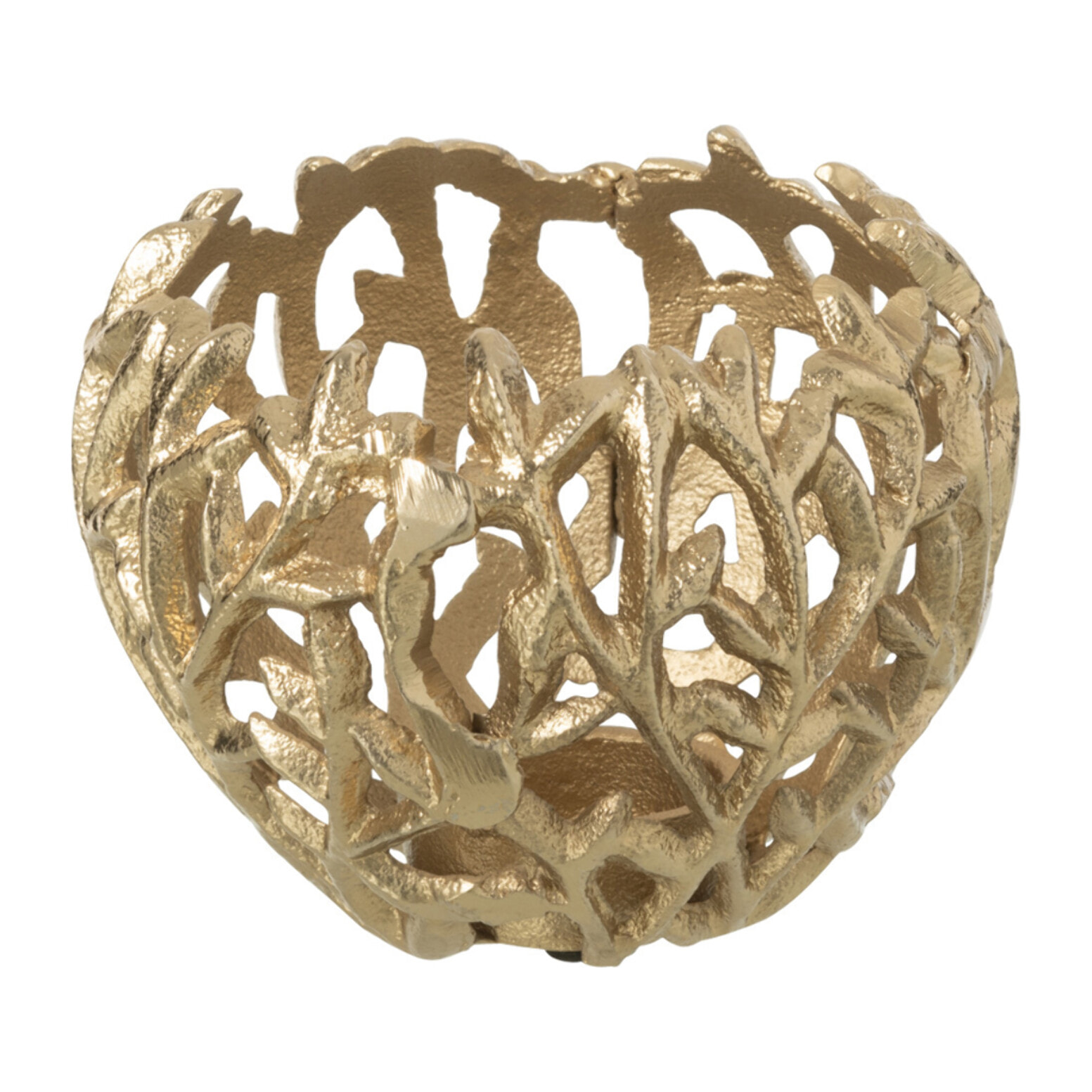 J-Line bougeoir Feuille - aluminium - or - small