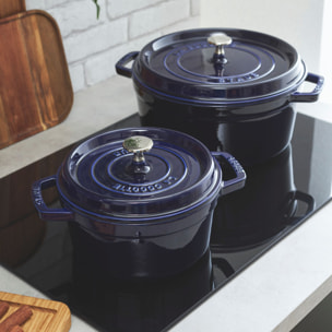 Cocotte 24 cm, Rond(e), Bleu intense, Fonte