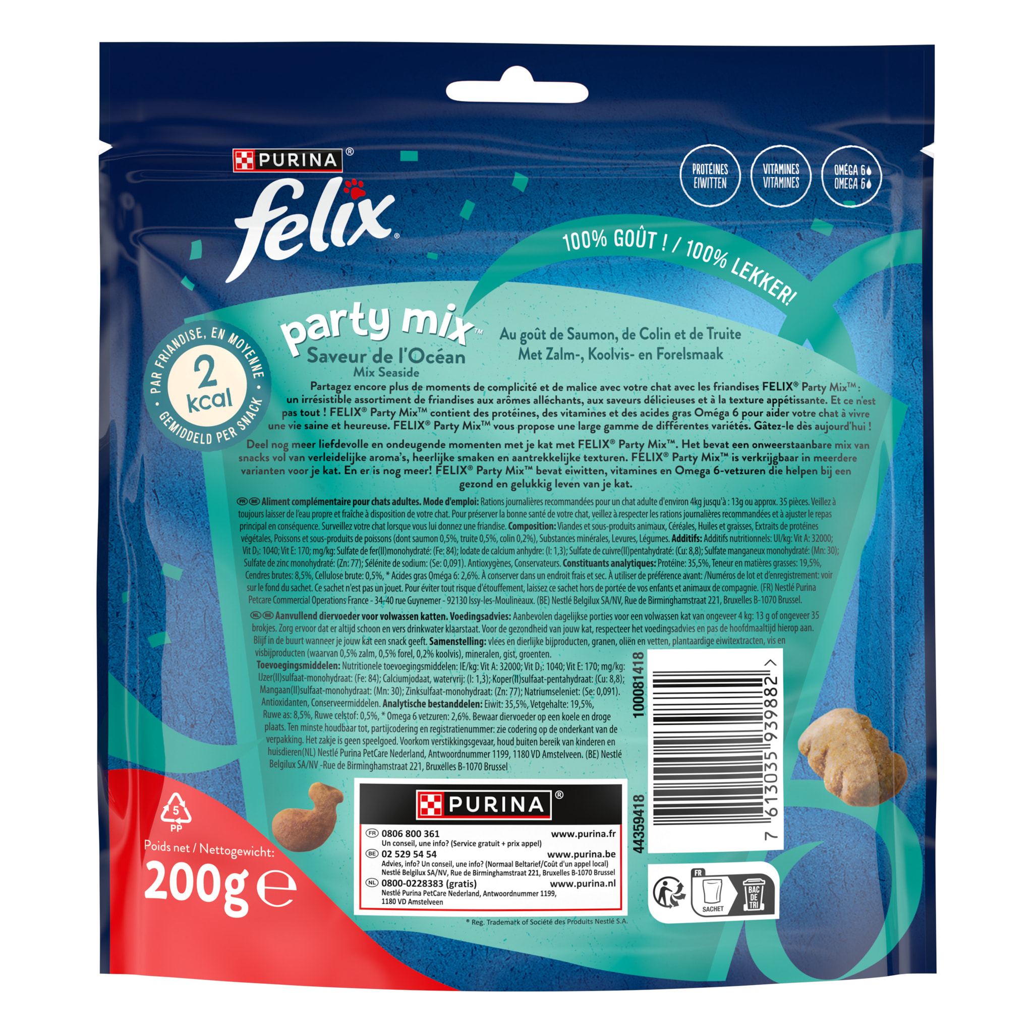 FELIX Party Mix Saveur Océan 200g - Lot de 5