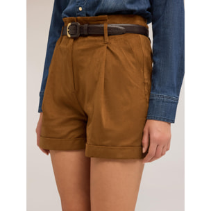 Motivi - Pantalones cortos con pliegues - Marrón