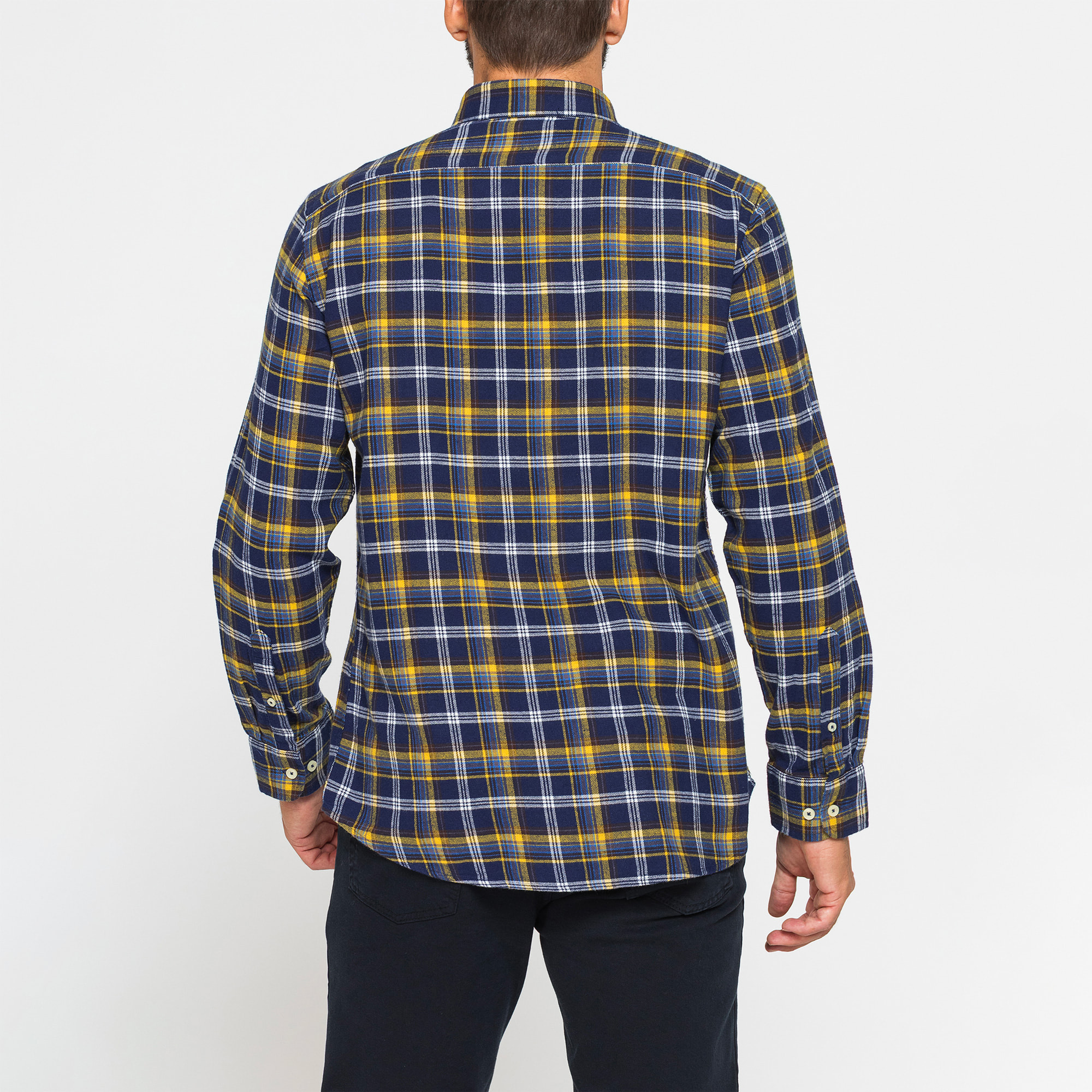 CAMICIA FANTASIA TINTO FILO IN FLANELLA LEGGERA