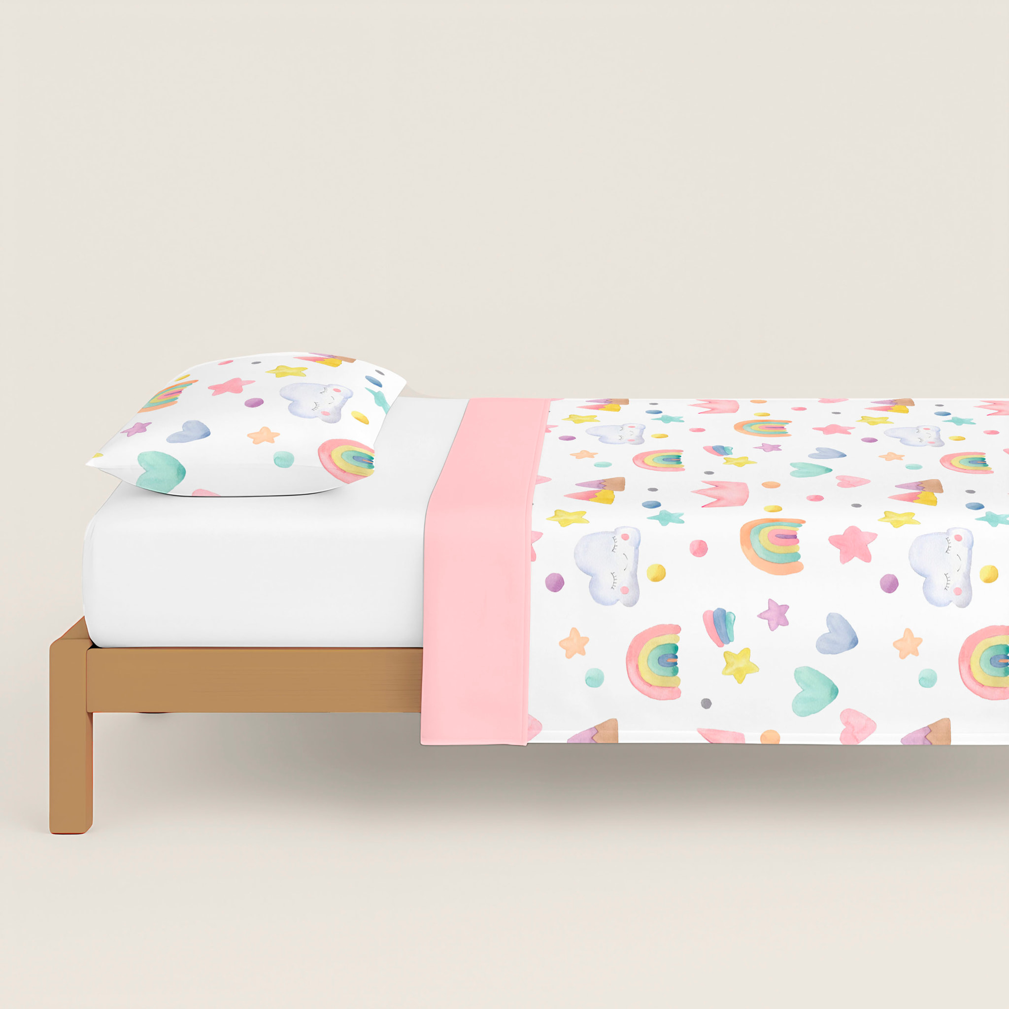 Cool Kids - Funda Nórdica Estampada - Infantil - Cierre Solapa - 100% Algodón - Incluye 1 Funda de Almohada - Confetti