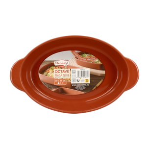 Plat à four ovale en grès terracotta OCTAVE