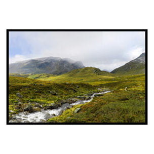 Affiche encadrée Paysage aérien hivernal Affiche + cadre en métal - Noir