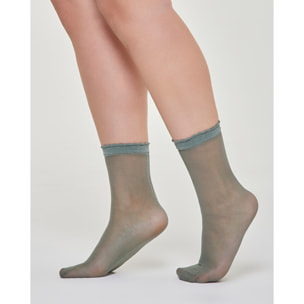 Calzino velato Alina con bordo a cappettine