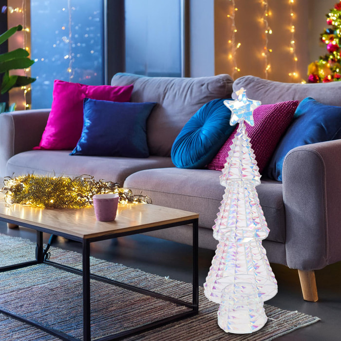 árbol metalico decorativo con 200 micor led de diseño retorcido 22x22x70cm