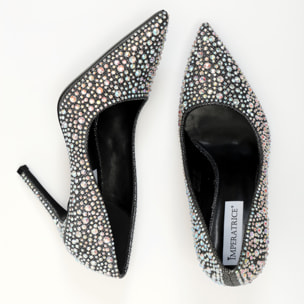 Dècolletè in simil pelle ricoperti di strass