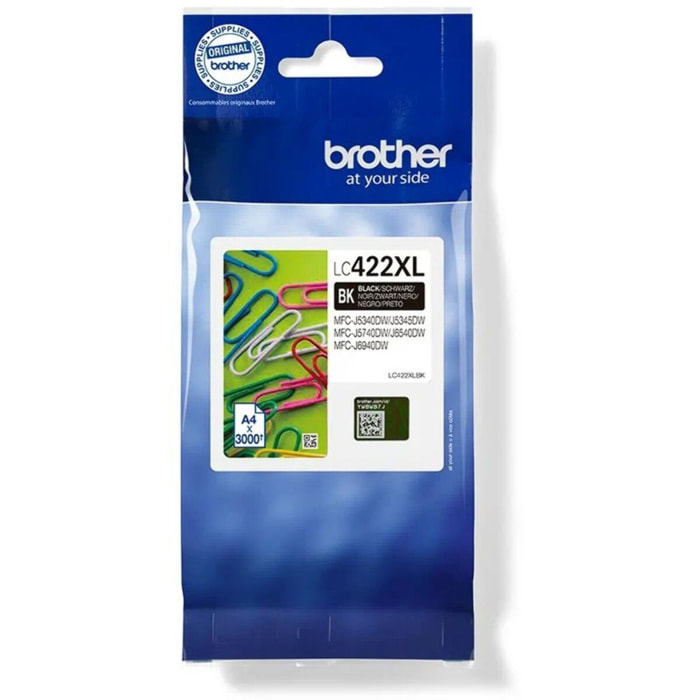 Cartouche d'encre BROTHER Originale LC422 XL Haute Capacité Noire - LC422XLBK