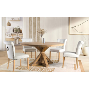 Mesas de Comedor de Madera de Mango 150 Cm Estilo Rústico Moderno