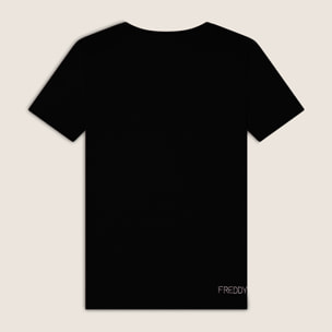 T-Shirt in jersey modal con Logo FY e Dettagli in Strass