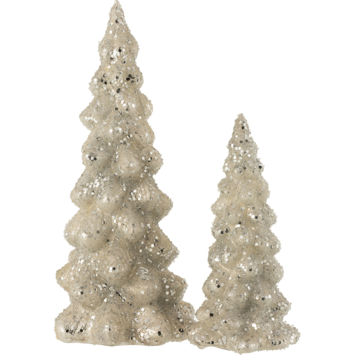 J-Line décoration sapin de Noël Givré - verre - gris clair - large