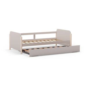 Cama doble juvenil Misty Dawn Beige - Oak Soft