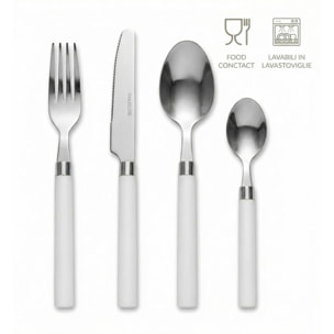 Set 24 Posate in Acciaio Inox 18/10, lavabile in lavastoviglie, design materico, Intrecci