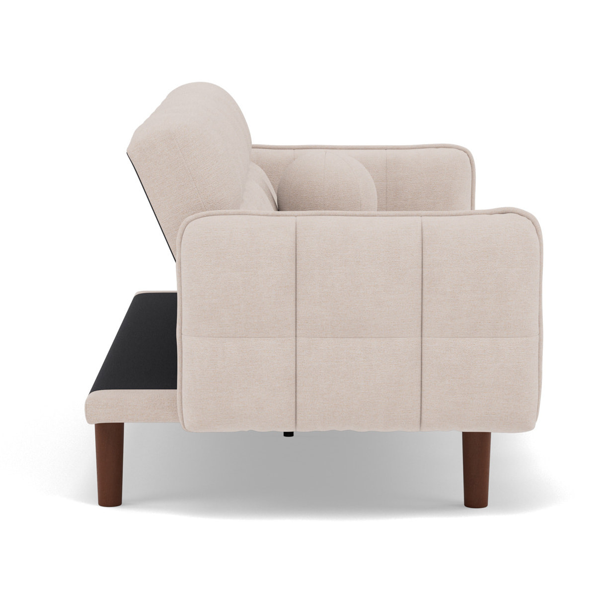 Adam - Canapé convertible clic-clac 2 places bubble en tissu texturé - Beige