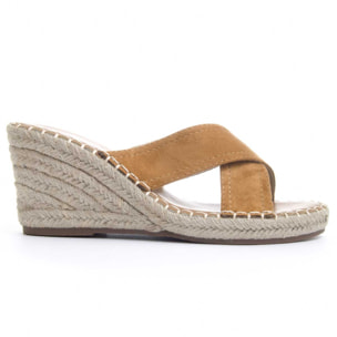 Sandalias de Cuña - Marron - Altura: 7 cm