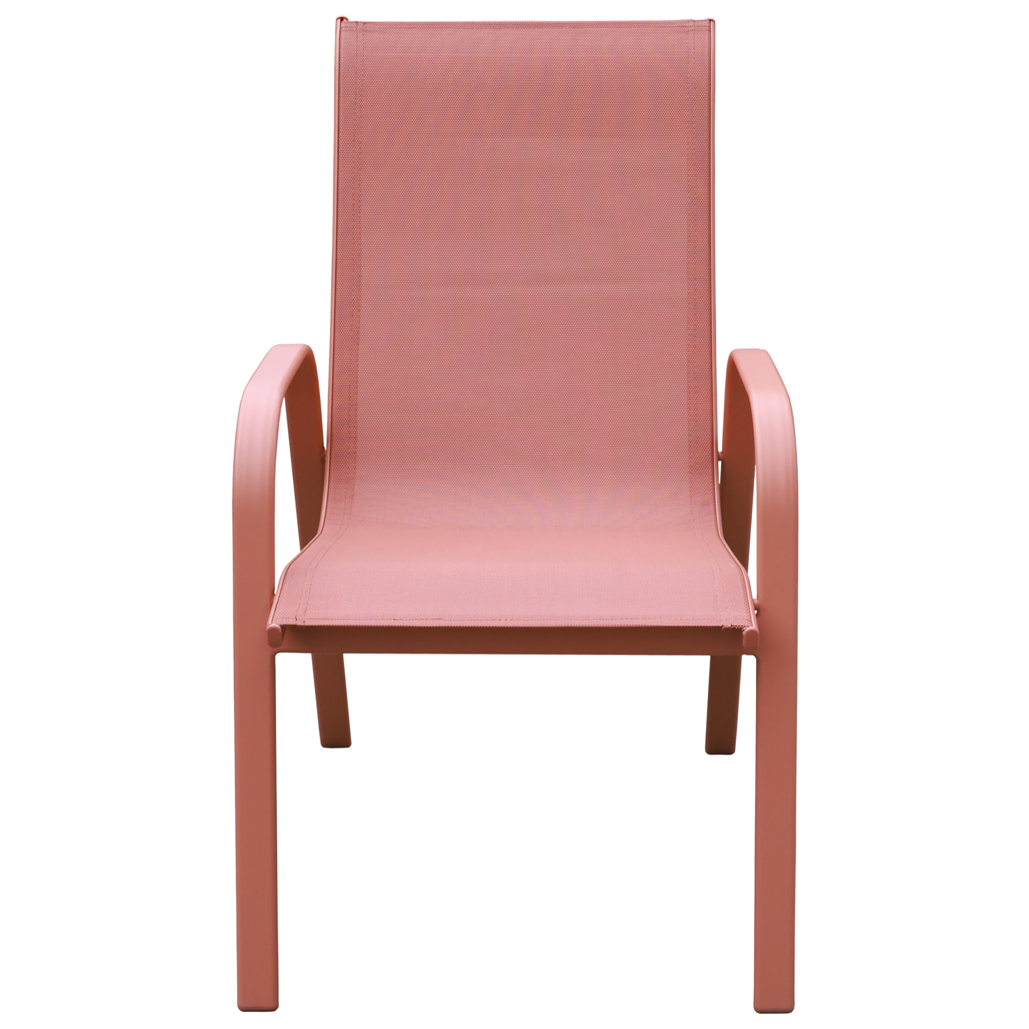 Lot de 8 chaises MARBELLA en textilène terracotta - aluminium terracotta