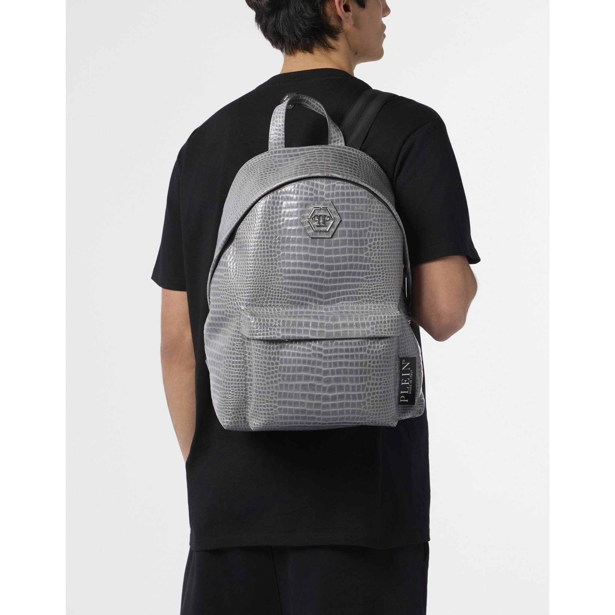 PHILIPP PLEIN Leather Backpack Cocco