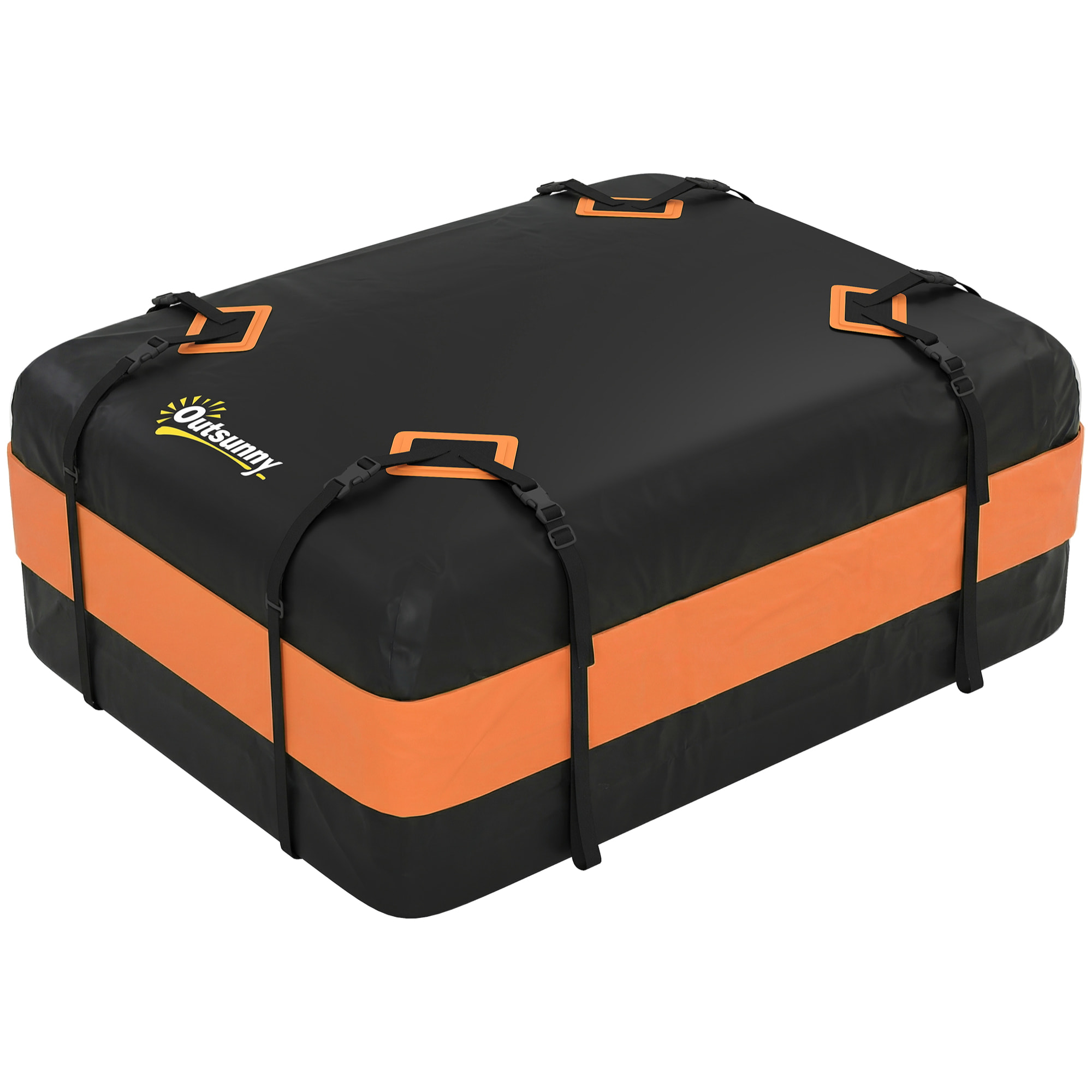 Coffre de toit souple pliant 425L avec accessoires charge max. 50 Kg orange noir
