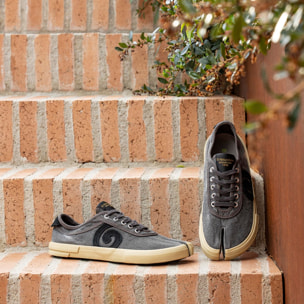 Zapatos N5954 WASHED COTTON BLACK/TEKO color Black