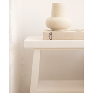 Table de chevet ou table d'appoint en bois massif 45x39cm en blanc Hauteur: 45 Longueur: 39 Largeur: 25