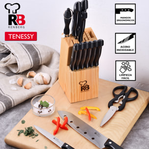 SET DE CUCHILLOS DE 15 PIEZAS CON TACOMA MADERA RENBERG