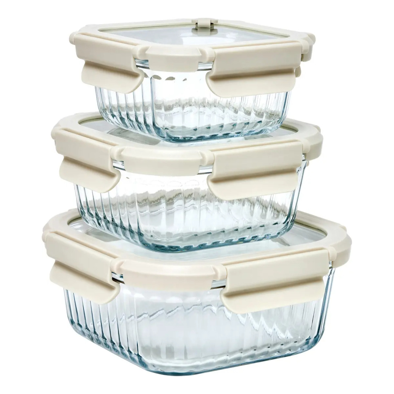 3 boîtes de conservation Clipeat+ carrées 3,2/5,2/8L transparent
