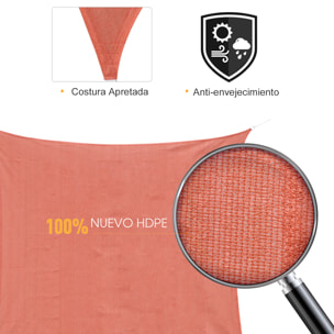 Toldo Vela Triangulo Sombrilla Parasol Terraza 3x3x3m Rojo