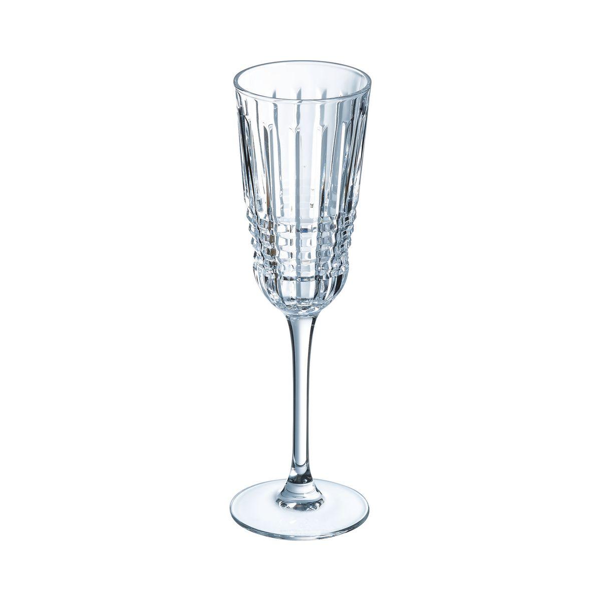 6 flûtes à champagne 17cl Rendez-vous - Cristal d'Arques - Kwarx au design vintage