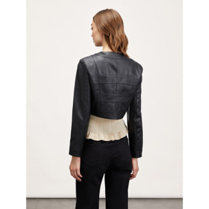 Motivi - Chaqueta bolero en tejido revestido con botones - Negro