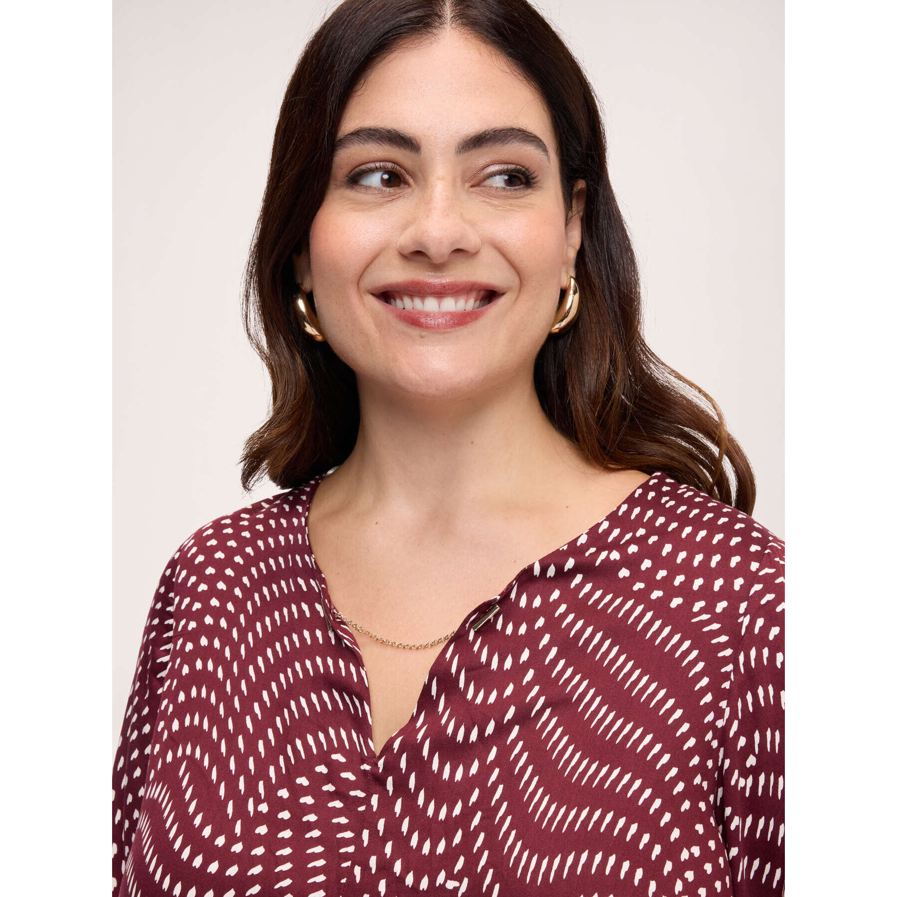 Fiorella Rubino - Blusa con stampa cuoricini - Marrone