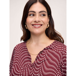 Fiorella Rubino - Blusa con stampa cuoricini - Marrone