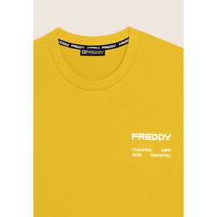 T-shirt in cotone con logo effetto gommato