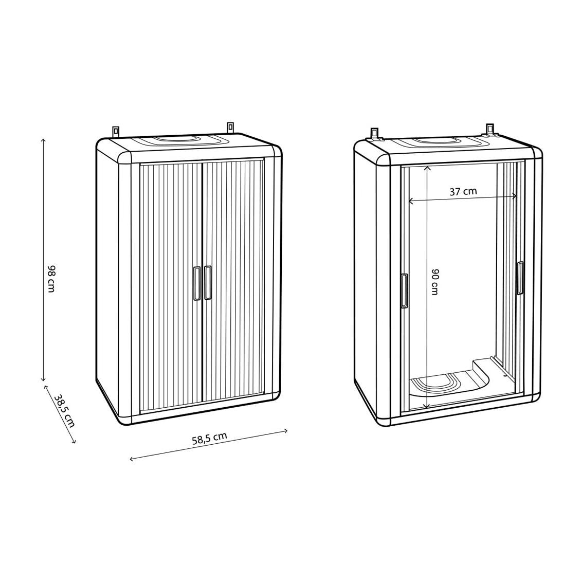 Himalaya - Mobile Copricaldaia In Pvc Con Porta A Serrandina