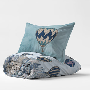 Parure copripiumino volare blu 100% cotone