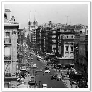 Affiche Marseille - La Canebiere, Scène de vie en 1960 Affiche seule