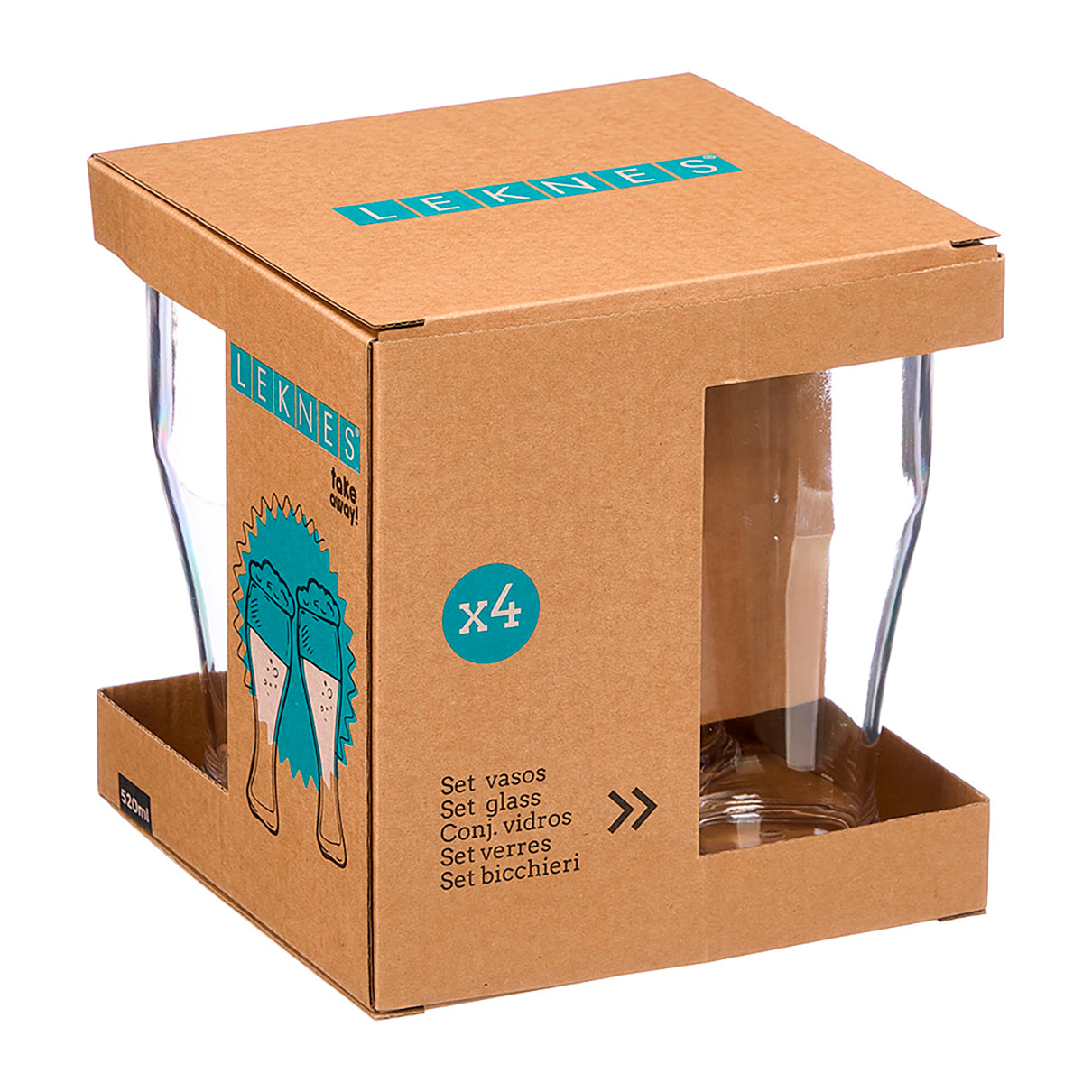 Set 4 vasos cerveza de 520ml acrilico