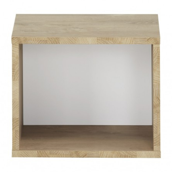 Cube mural décor chêne beige, réversible blanc ou bleu - SCANDI