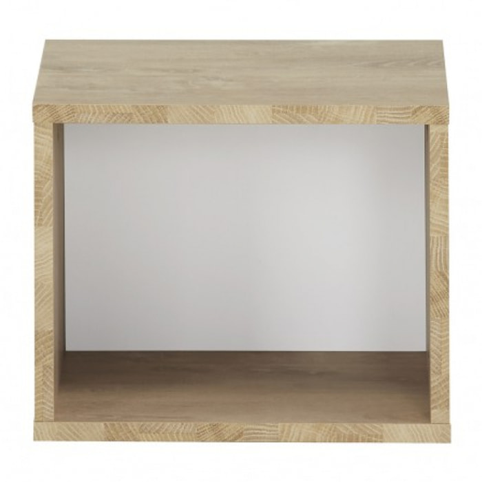Cube mural décor chêne beige, réversible blanc ou bleu - SCANDI