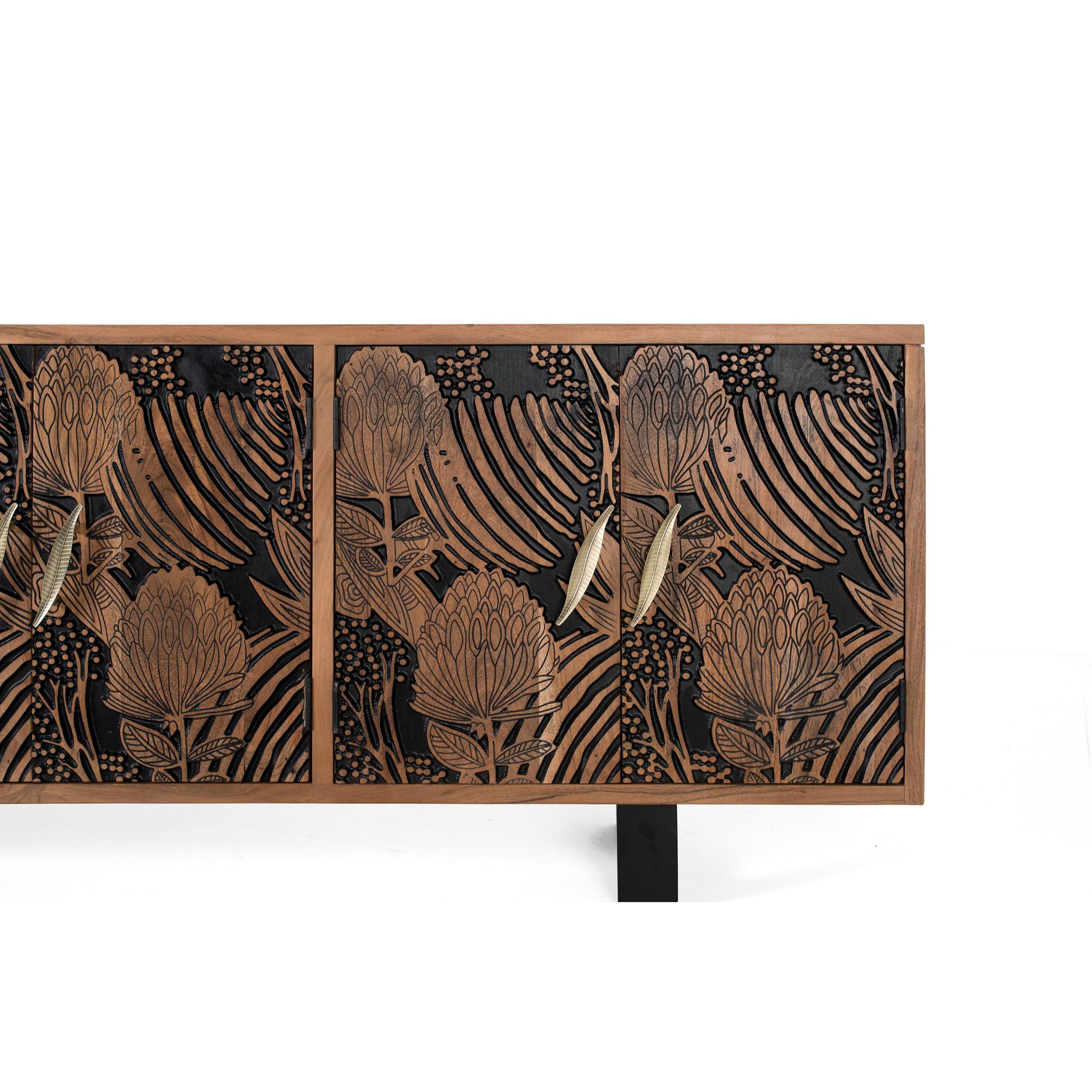 Aparador de Madera de Acacia Estilo Étnico Moderno