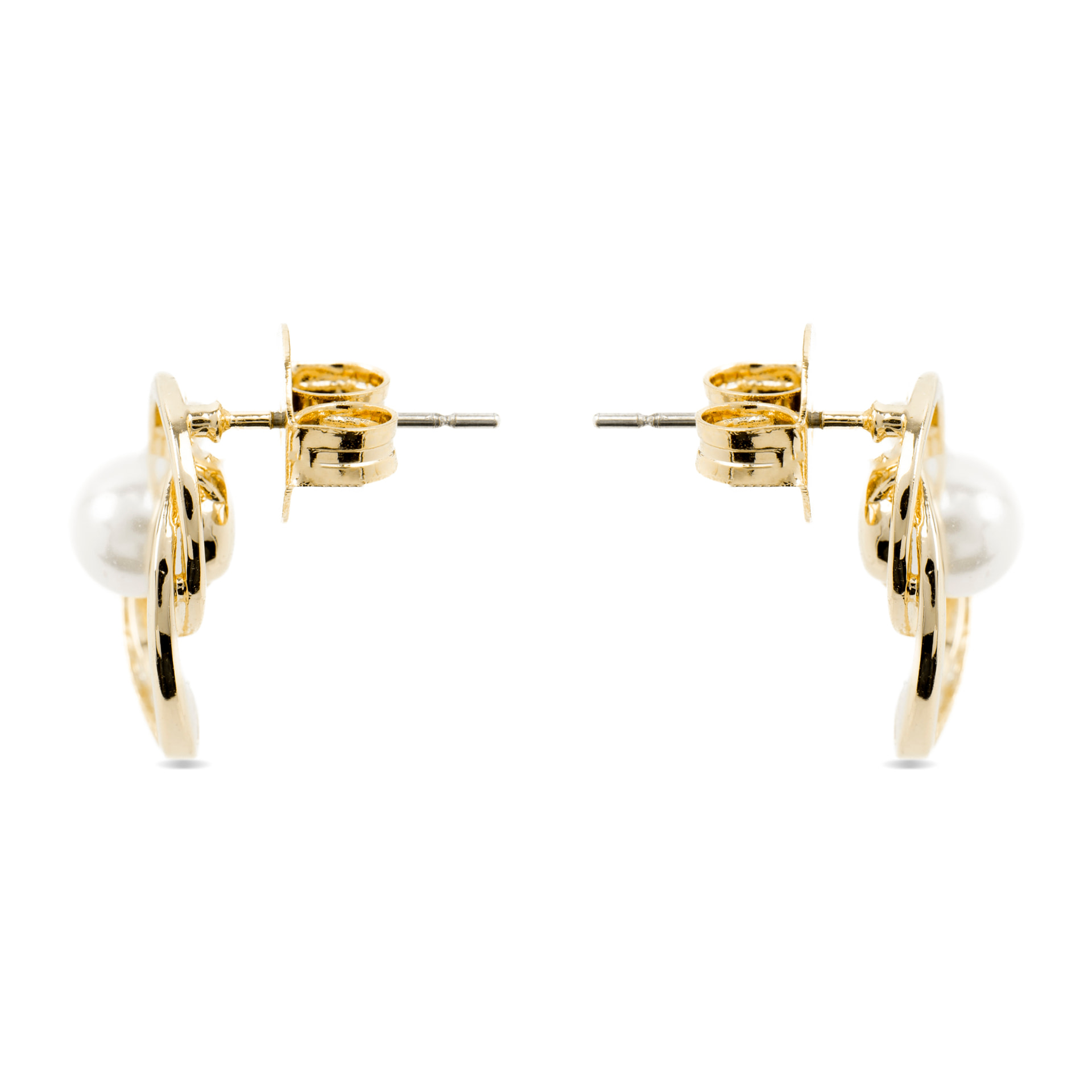 Pendientes con Perla Blanca acabado oro 18k