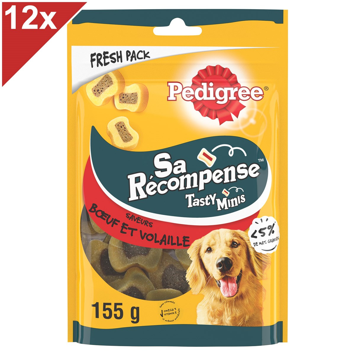 PEDIGREE Sa Récompense Friandises saveurs boeuf et volaille pour chien 12x155g