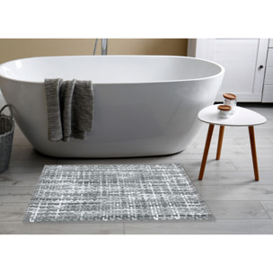 Tappeto Bagno Doccia Antiscivolo Super Assorbente Modello Plot Grigio