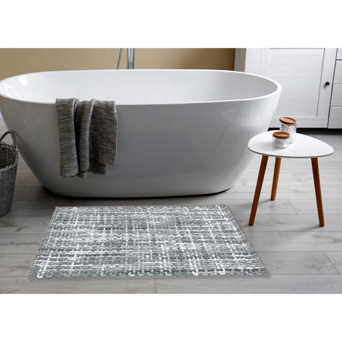 Tappeto Bagno Doccia Antiscivolo Super Assorbente Modello Plot Grigio