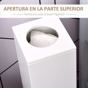 Armario de Baño Estrecho Mueble de Baño con Orificio para Papel Higiénico y Estantes Estilo Moderno para Espacios Pequeños 19,5x19,5x65 cm Blanco