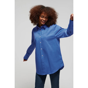 Camicia Cape oversize blu presidenziale con ricamo minimal Polo Club