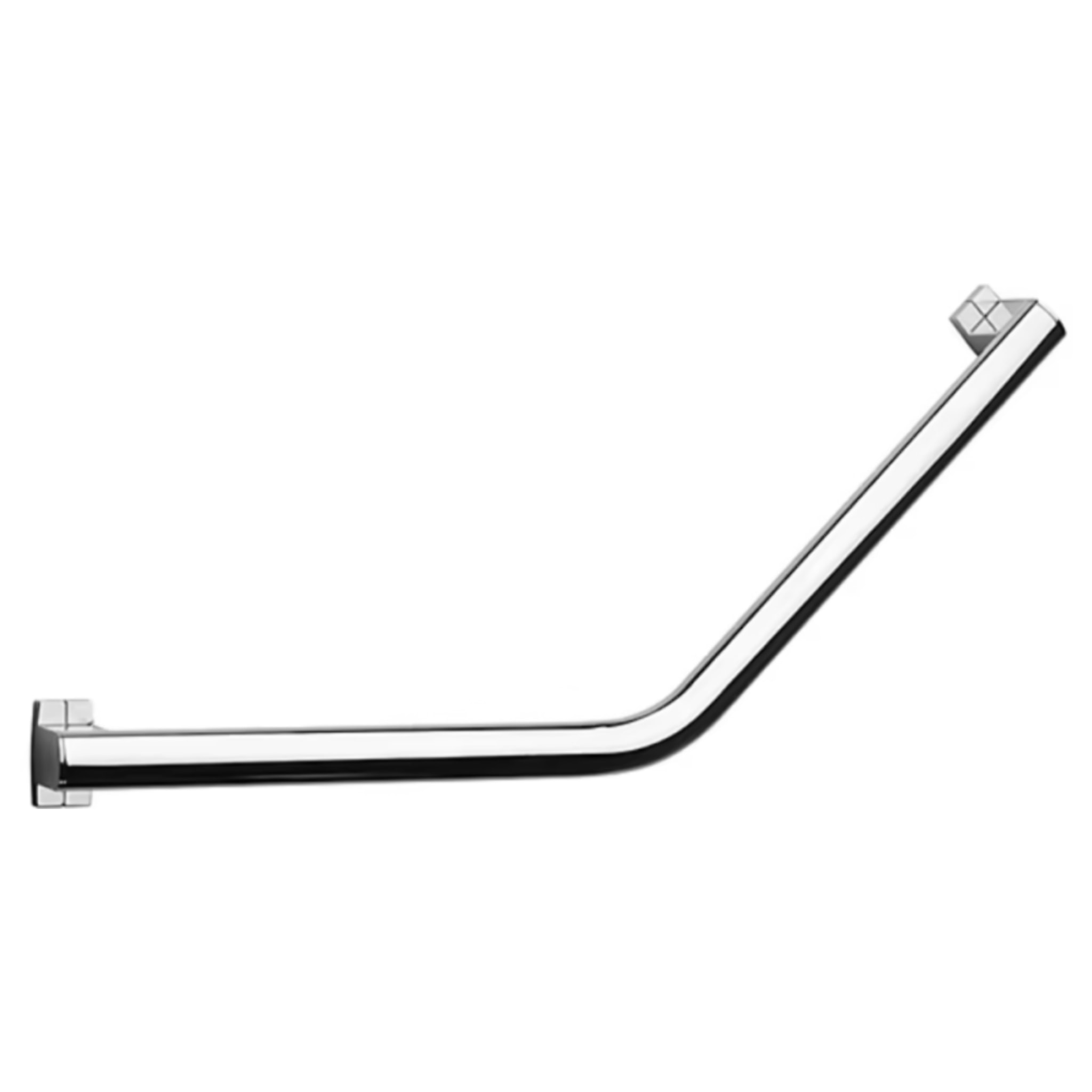 Barre de maintien coudée PMR PELLET Design 135° aluminium anodisé brillant caches résine chromée