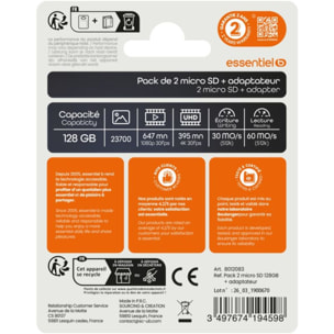 Carte Micro SD ESSENTIELB Essentiel B PACK Micro SD + adaptateur
