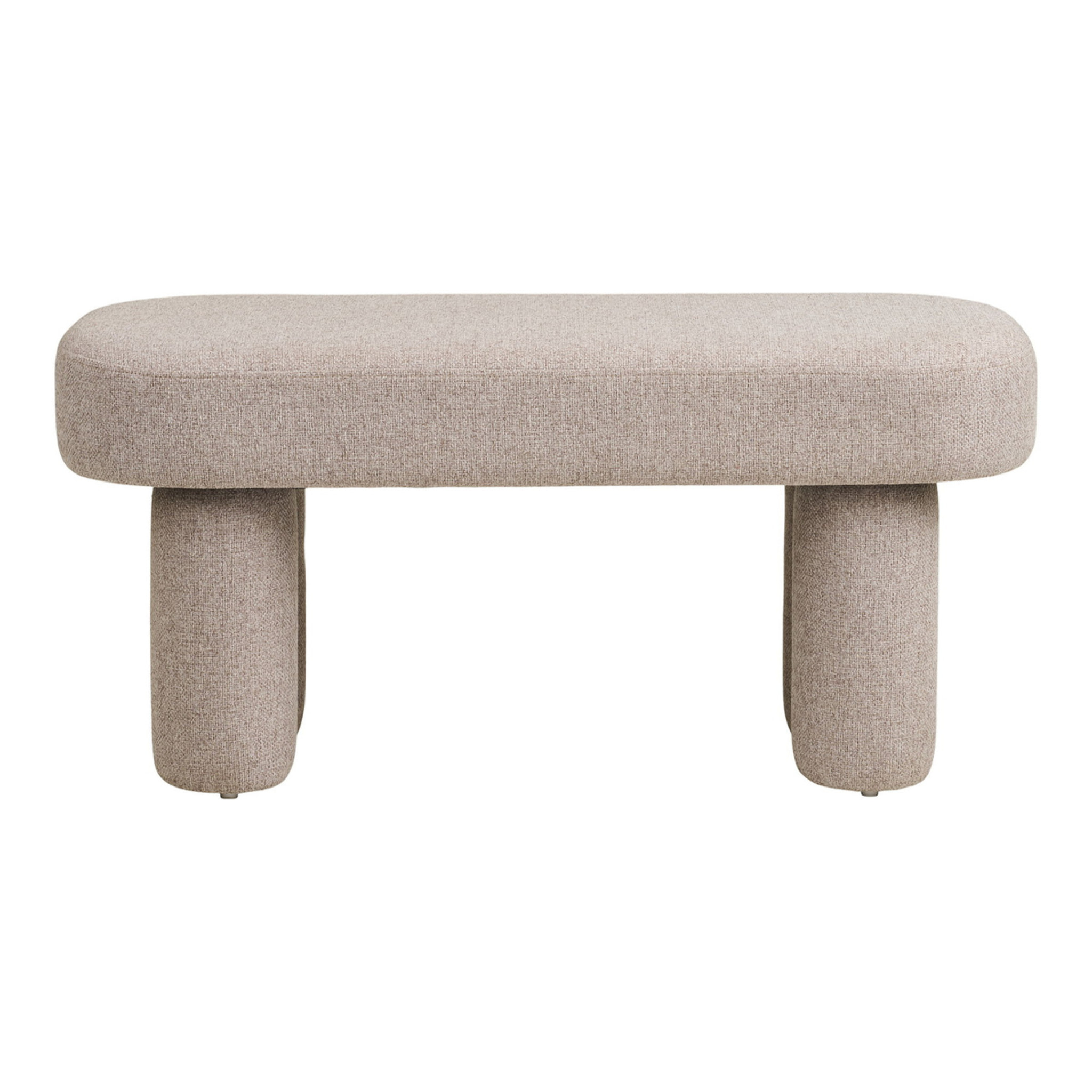 Weston - Panca in tessuto sabbia con gambe in acciaio 95x36x45 cm