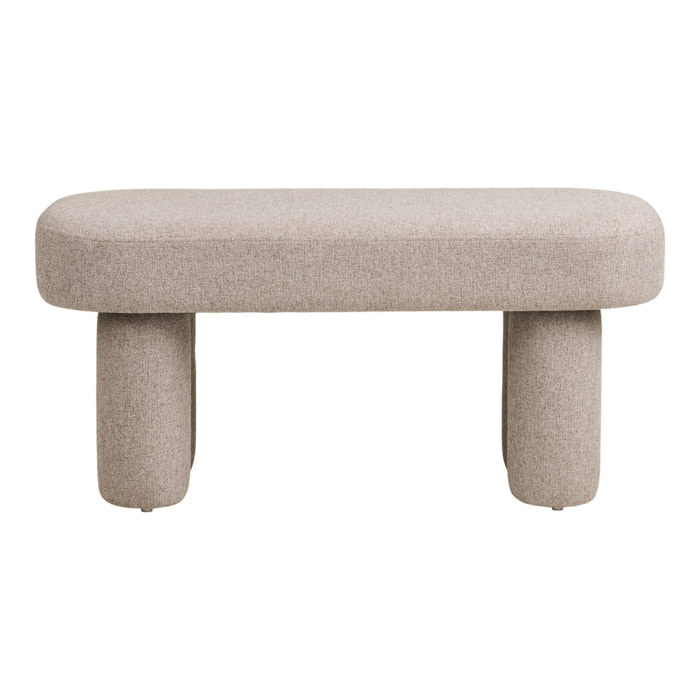 Weston - Panca in tessuto sabbia con gambe in acciaio 95x36x45 cm
